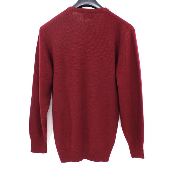 Christian Dior Wine Burgundy Woven Textured V-Neck Sweater XL NEW Orlon Acrylic - Picture 6 of 7